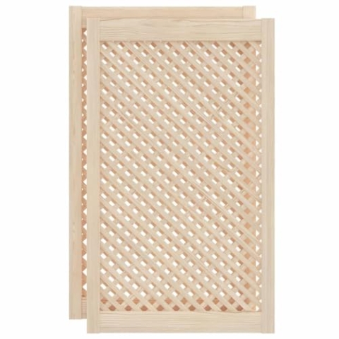 vidaXL Schranktüren 2 STK., Schranktür mit Gitter-Design, Multifunktional Holztür mit offenen Lamellen, Lamellentür Möbel Tür, 59,5x39,5 cm Massivholz Kiefer