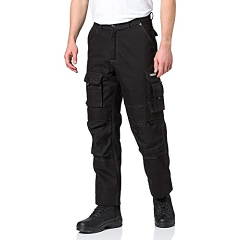 DASSY® Jackson Canvas Arbeitshose mit Kniepolstertaschen - Größe 66 - SCHWARZ