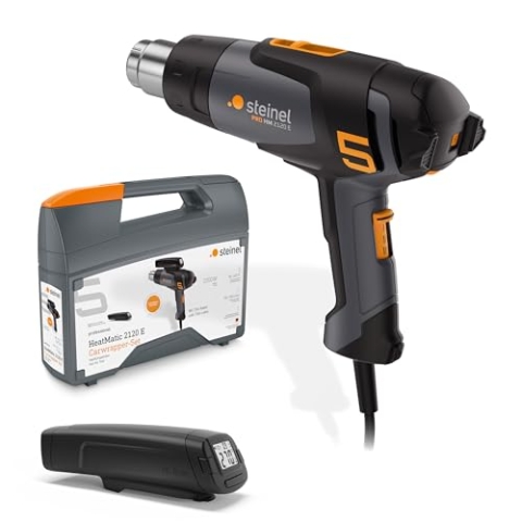 Steinel Heißluftpistole HM 2120 E Car Wrapper Set, inkl. Temperaturscanner und 7.5 m Kabel, 2200 W Heißluftgebläse, 80°-650°C Heißluftfön