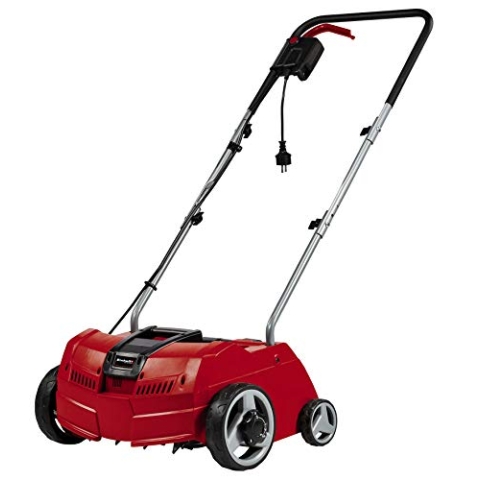 Einhell Elektro-Vertikutierer GC-ES 1231/1 (1.200 W, bis 300 m², 8 Doppelmesser, 3-stufige Arbeitstiefeneinstellung + Transportposition, klappbarer Führungsholm)