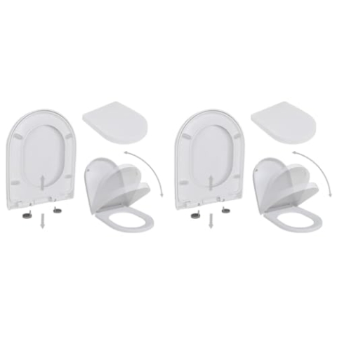vidaXL 2x Toilettensitz mit Absenkautomatik Toilettendeckel Klodeckel WC Sitz