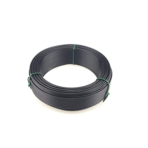 Garmix Spanndraht Bindedraht Schwarz Maschendraht Zaun Metall Draht (200m, 3,1mm)