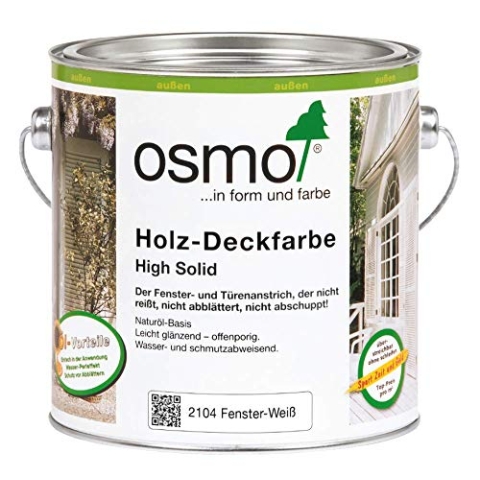 OSMO Holz-Deckfarbe High Solid 2,5 Liter Fenster-Weiss 2104