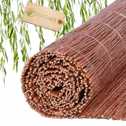 BooGardi Weidenmatte in 18 Größen · 100 x 300 cm · Sichtschutzmatte aus Weide · für Garten, Balkon und Terrasse · Balkonsichtschutz · natürlicher Sichtschutzzaun