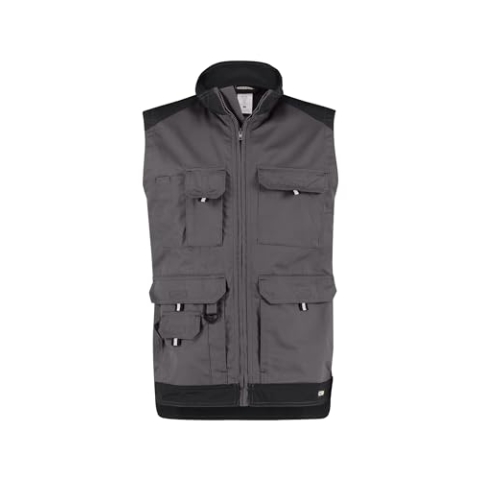 DASSY® Faro Zweifarbige Sommerweste - Größe M - ZEMENTGRAU/SCHWARZ