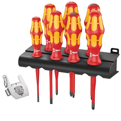 Wera Kraftform VDE/7 Heavy Metal 2 VDE Schraubendreher-Set 8teilig Kreuzschlitz Pozidriv, Kreuzschli