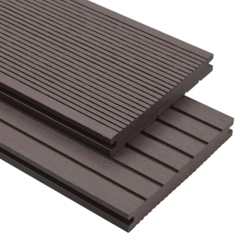 vidaXL WPC Terrassendielen Massiv 10m² 2,2m 20mm Dunkelbraun Komplettset Diele