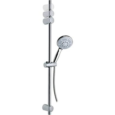 tesa SPAA Duschgarnitur (Stange, Schlauch, Kopf), verchromt, garantiert rostfrei, inkl. Klebelösung, 90cm