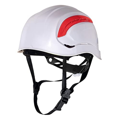 Deltaplus GRAWIBCFL Belüfteter Bauhelm - Bergsteigerhelm-Stil, Weiß, Größe Einstellbar