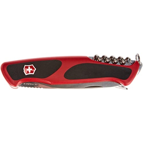 Victorinox Taschenmesser Ranger Grip 74 (14 Funktionen, Feststellklinge, Kombi-Zange, Drahtschneider) rot/schwarz