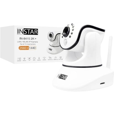 INSTAR IN-8415 2K+ weiß - LAN/PoE/WLAN Überwachungskamera mit KI (AI) - steuerbare IP Kamera - WPA3-2,4 und 5Ghz WiFi - Verwendung im Innenbereich - PIR - PTZ - HomeKit - MQTT