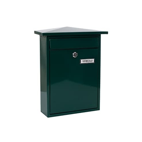 Arregui Home E5713 Individueller Briefkasten aus Stahl, Größe M (DIN A4), Grün