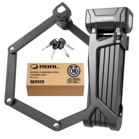 RBRL Fahrradschloss Faltschloss 75cm lang, Faltschloss Fahrrad inkl Halterung und 4 Sicherheitsschlüssel, e scooter schloss 5mm starken Stäben Fahrradschloss ebike Hohe Sicherheit