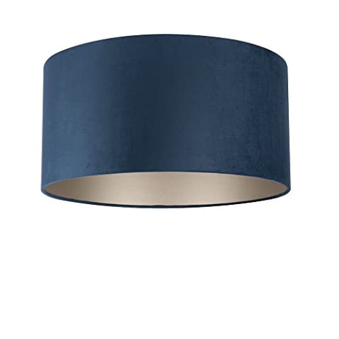 Uniqq Lampenschirm Velours King Blau Ø 50 cm - 25 cm hoch
