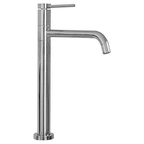 Rea Waschtischarmatur LUGANO SLIM CHROME HIGH Wasserhahn Bad Badarmatur aus Messing Armatur für Waschbecken Badezimmer Mischbatterie Waschbecken Einhebel (Chrom)