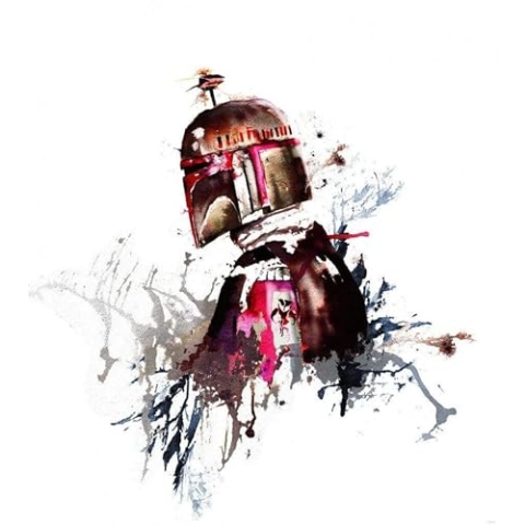 Komar Star Wars Vlies Fototapete - Star Wars Watercolor Boba Fett - Größe: 250 x 280 cm (Breite x Höhe) - Kinderzimmer, Kindertapete, Krieg der Sterne, Tapete - IADX5-021
