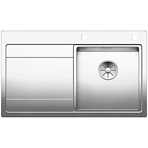 BLANCO DIVON II 45 S-IF | Edelstahl | Einbauart: Einbau von Oben & Flächenbündig | Hauptbecken rechts | für 45 cm breite Unterschränke | Widerstandsfähig gegenüber Kratzern