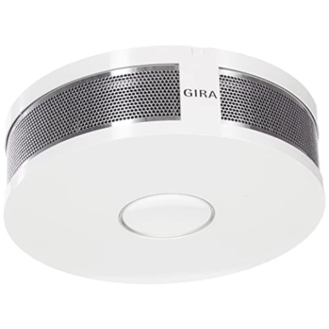 Gira Rauchwarnmelder Dual Q DIN14604, vernetzbar über Funk und Draht, reinweiß, 233602