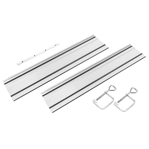 GRAPHITE Führungsschienen 2 x 700 mm, Bindeglied, Aluminium, 2 Klemmen, zum präzisen Führen der Tauch-/Kreissäge 58G495, Teflon-Gleitstücken, Splitterschutzeinlage aus Gummi