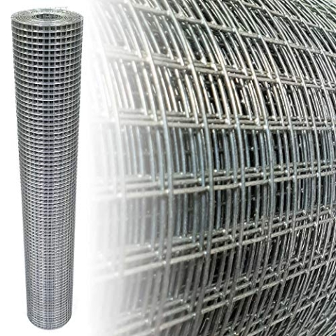 Garmix Volierendraht Verzinkt Maschenweite 12x12mm 4-Eck verzinkter Stahl Drahtgitter (50cm x 25m, 1,00mm)