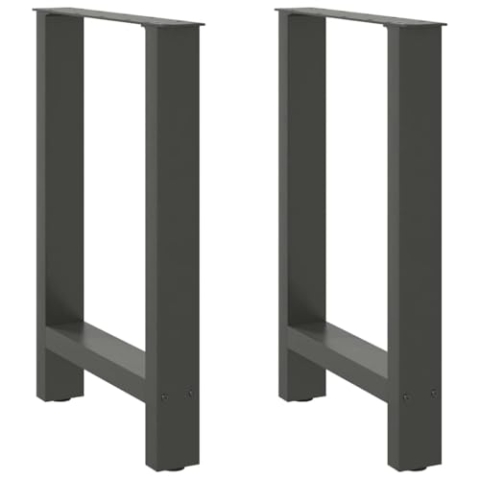vidaXL Couchtischbeine Anthrazit 2 Stk. 60x(72-73) cm Stahl, Tischbein, Tischbein Metall, Esstischbein, Möbelbein, Schreibtischbein