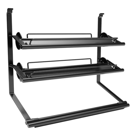 Kesseböhmer Linero style Rollenhalter schwarz 3-etagig 352 x 150 x 310 mm zum Einhängen von SOTECH