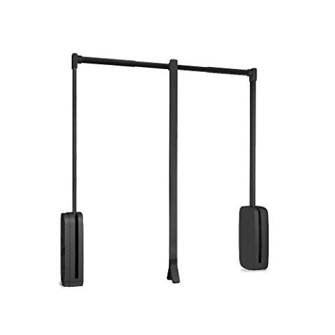 Emuca - Kleiderlift für Garderoben Sling, 450-600mm, Titanium, Stahl und Kunststoff