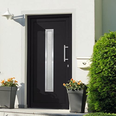 vidaXL Haustür mit Handgriff-Set Montageset 3 Schlüssel Nebeneingangstür Eingangstür Kellertür Außentür Wohnungstür Tür Anthrazit 108x200cm