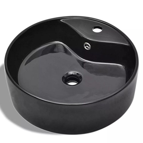 vidaXL Waschbecken mit Hahnloch Keramik Design Waschschale Aufsatzwaschbecken