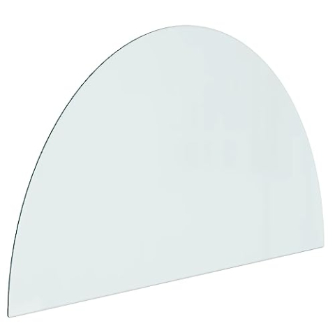 vidaXL Kaminofen Glasplatte Kaminplatte Kaminglas Ofenglas Bodenplatte Funkenschutzplatte Glasbodenplatte Kaminbodenplatte Halbrund 1000x600mm