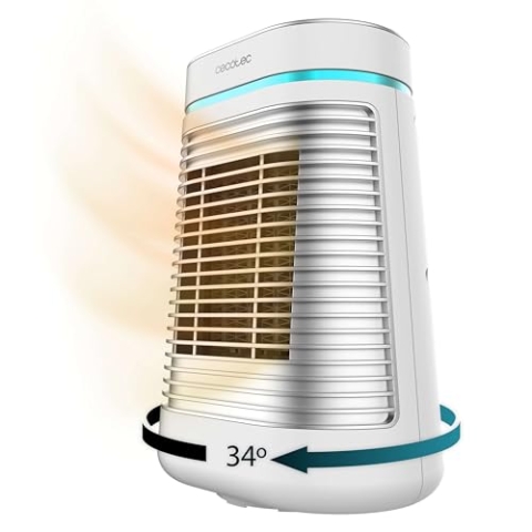 Cecotec Keramik-Tischheizlüfter ReadyWarm 1550 Max Ceramic Rotate Smart, 1500 W, Oszillation, digitales Display, einstellbares Thermostat und 3 Betriebsmodi