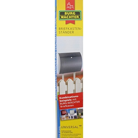 Burg-WÄCHTER Briefkastenständer, zum Einbetonieren, Standfuß aus verzinktem Stahl, für freistehende Briefkästen, 150 cm, Universal 150 SI, Silber