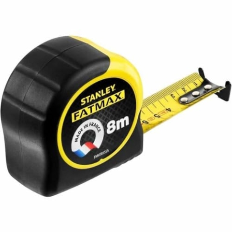 Stanley Fmht81555-0 Maßband – Produktreihe Fatmax – Blade Armor Beschichtung – Widerstandsfähiges und dickes Band – Gehäuse aus ABS-Material – Stoßdämpfer
