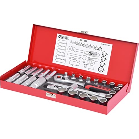 KS Tools 917.4031 3/8 Steckschlüssel-Satz, 30-tlg. Matt Satiniert