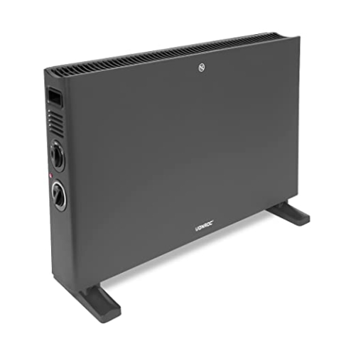 VONROC energiesparende Elektroheizung, Konvektor-Heizung - Elektroheizer, Stromheizung, Standgerät bis 24m2 - Mobiler Heizkörper mit Thermostat, leise, 2 Stufen max 2000W inkl. Turbolüfter