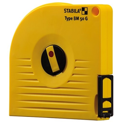 STABILA Bandmaß BM 50 G, 30 m, Glasfaser - Messband, mit Universalhaken