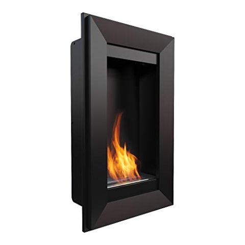 KRATKI Biokamin CHARLIE2 | 780 x 460 cm | Schwarz | 0,5 L Behälter | Vertikaler Ethanol-Wandkamin | Ideal für Zuhause, Wohnzimmer oder Schlafzimmer | TÜV - Rheinland geprüft
