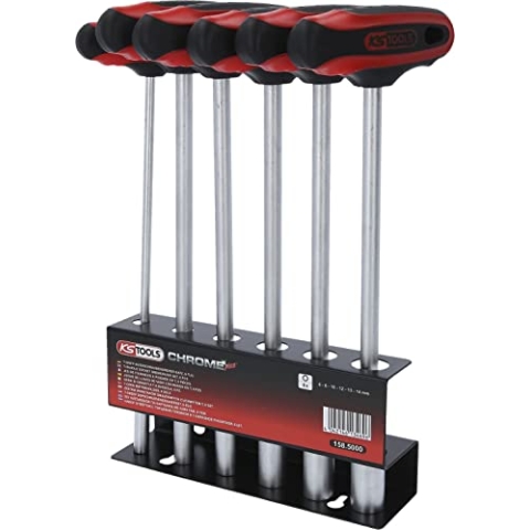 KS Tools KS 159 Tools 158.5 CHROMEplus T-Griff-Nussschraubendreher-Satz, 6-tlg., 6-14mm