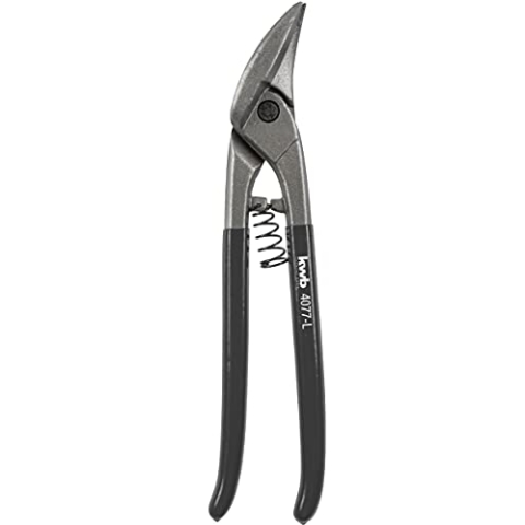 kwb Profi Blech-Schere Links-Schnitt, f. enge Kurven, Schneiden für Blech max. 1,5 mm und Edelstahl / V2A bis 1 mm ausgelegt, Links, 260 mm