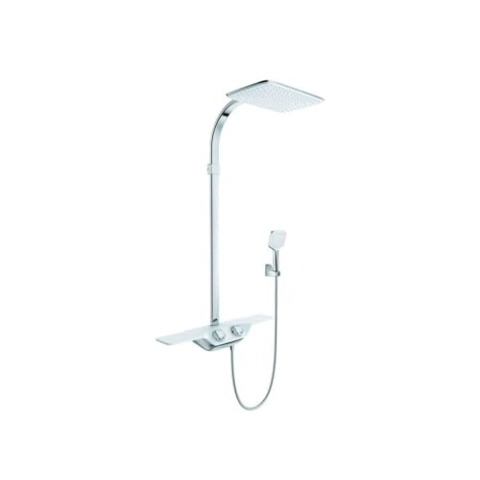 KLUDI COCKPIT Duschsystem Discovery Thermostat Dual mit Regendusche chrom, 8020091-00