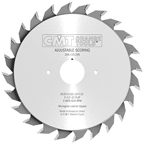 CMT Orange Tools konisches Ritzkreissägeblatt HW 125 x 2,8-3,6 x 22 Z=12+12 FLAT - 289.125.24K