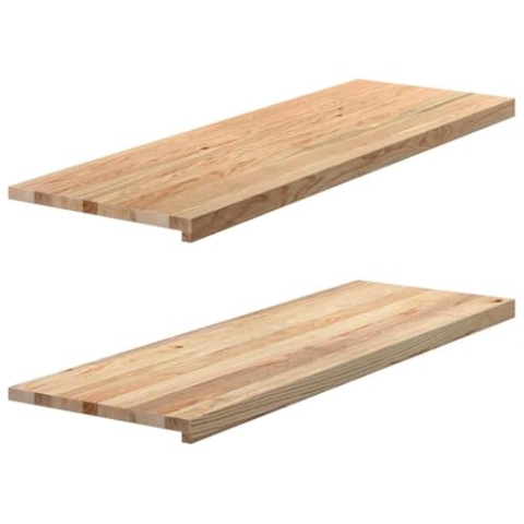 vidaXL Fensterbänke 2 Stk. Unbehandelt 120x40x2 cm Massivholz Eiche, Fensterbrett, Holz Treppenstufe, Holz Fensterbrett, Fensterbank Eichenholz