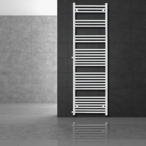 ECD Germany Renovierungsheizkörper Austausch - 500 x 1800 mm - Weiß - gerade mit Seitenanschluss 900mm - Badheizkörper Heizkörper Handtuchwärmer Handtuchtrockner Designheizkörper