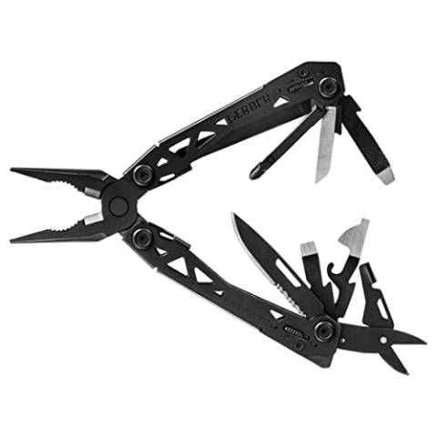 Gerber Multi-Tool mit Gürtel-Clip und 15 Funktionen, Suspension NXT, Gewicht: 190 g, Länge geschlossen: 10,8 g, Schwarz, 30-001778