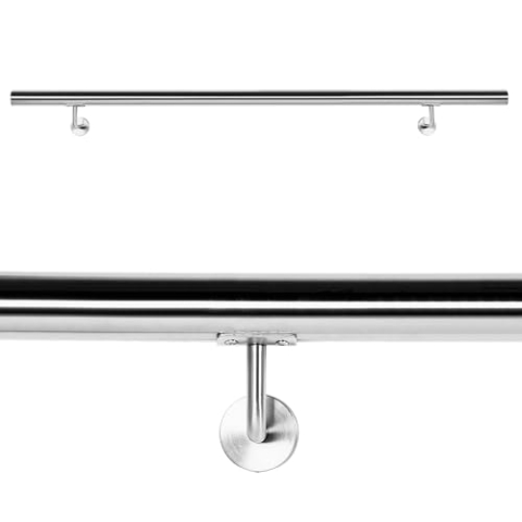 Handlaufset Wandhalter Handlauf 200cm Halter Treppe Haltegriff Edelstahl V2A