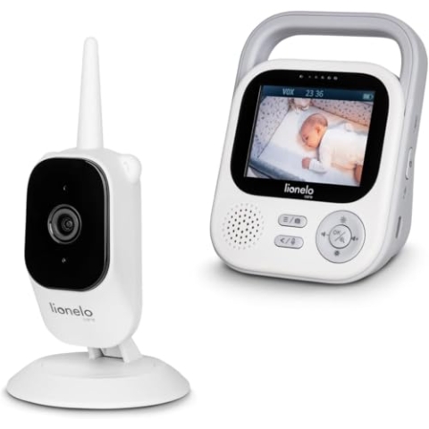 Lionelo Babyline 3.2 Camera, Kamera Full HD für Babyphone, 1920x1080 px, Reichweite 50m / 350m Nachtmodus 7m, Zwei-Wege-Kommunikation, Kopplung von bis zu 4 Kameras, 3-facher Zoom
