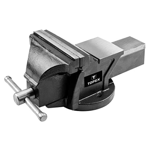 TOPEX Schlosser-Schraubstock, Schlosserschraubstock 150 mm, mit Amboss, Backen gehärtet, mit hoher Spannkraft, zum Einspannen von manuell oder maschinell bearbeiteten Gegenständen