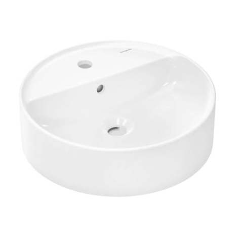 hansgrohe Xuniva S Aufsatzwaschtisch, mit Überlauf, 1 Hahnloch, 450x450mm, weiß, 60169450