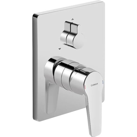 Hansa 80609093 Fertigmontageset/Funktionseinheit Einhand Wannen Mischbatterie HANSAPOLO | Schalldämpfer, Ausrichtung der Rosette nach Einbau möglich | Durchflussmenge: 21/21l/min, Chrom