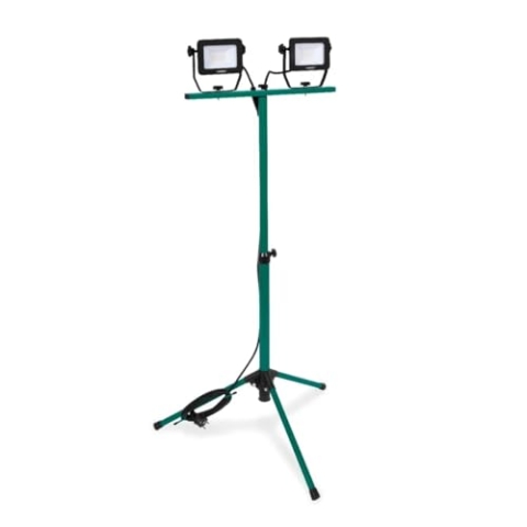 VONROC Baustrahler LED mit Stativ - LED Arbeitsstrahler höhenverstellbar [Einzeln Dreh- und Schwenkbar] Arbeitsleuchte für den Innenbereich [IP65 Schutz] (2x 20W)